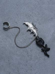 1 chiếc khuyên tai hình dơi và hoa hồng Gothic tối màu trang sức Halloween - Nhiều màu - Xem 11