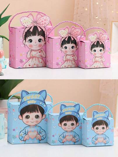 10pcs Paper Gift Bags For Birthday Party, High-End Decorative Bags For Children's Day Gifts & Rewards