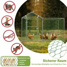 VA-Cerulean Free-Range Enclosure Chicken Coop 2x1x1.5m / 3x1x1.5m Chicken House Galvanized Steel Frame Poultry House Outdoor Enclosure For Chickens Small Animals With Lock - 綠色 - 查看 4