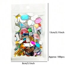 100pcs Sewing Acrylic Rhinestones Mixed Shapes Sew On 2-Hole Crystal Diamante Decoration For Clothing - Multicolor - View 4