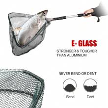 Fishing Landing Net With Telescopic Handle, Foldable & Collapsible, Lightweight Aluminum Alloy Frame, Portable Long Handle For Bird & Fish Catch And Release