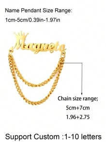 Personalized Custom New Brooch With Letter Combination Initials Chain Logo Pin Brooch Business Father's Day Men's Valentine's Day Jewelry Crown Business,Engraved, Stainless,Colorful,Cute,Adorable,Funny,Kawaii,Y2K,Stylish,Unisex,Casual,Custom,Personalized,Unique,Customized,Ideal Gifts For Him,Ideal Gifts For Her,Her,Boyfriend,Girlfriend,Family,Friends,Children