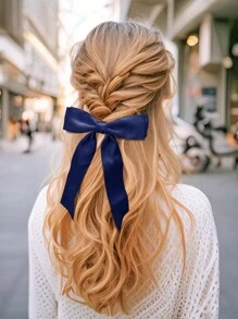 15Pcs Back To School Girls Hair Bows Grossgrain Long Tail Bow Hair Clips Hair Ties Hair Ribbon Ponytail Holder Hair Accessories For Girls Toddlers