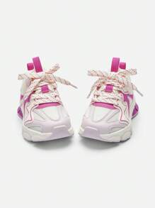 Balabala Girls' Running Shoes, 2024 Autumn New Breathable And Anti-Slip Sneakers, Retro Style