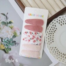 6 Stücke Kleinkind Haarspangen mit Blume Muster, Kleinkind Mädchen Haarschleifen Spangen rutschfest umwickelt mit Schnappverschluss, Blumen Spangen für Haare Haarclips, Haaraccessoires für Baby Kleinkind Mädchen Kinder (unterschiedliche Stoffchargen können Unterschiede aufweisen, zufällig) Liebes Valentinstag