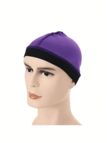 1pc Thickened Silk Breathable Dome Cap For Wig, Cap Size 53CM (Small Size), Wide Elastic Mesh Cap With Wave Edge - Multicolor - View 10