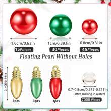 7099 piezas Caja de regalo de relleno de jarrón, caña de caramelo, velas flotantes de perlas falsas, centro de mesa para decoraciones, manualidades DIY, decoración de mesa, fiestas en el hogar, bodas, decoración de invierno, decoración navideña del hogar, decoración de la habitación, jarrón de flores de Navidad, jarrón de vidrio - colores mezclados - Ver 11