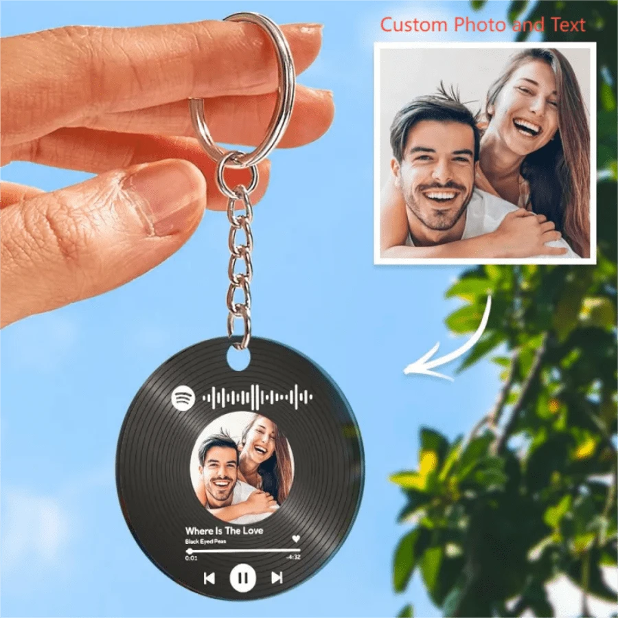 Custom Music Song Keychains Scannable Spotify Code Acrylic Gifts For