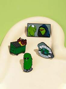 1 pièce Broche en alliage de zinc - Kermit le méchant, poubelle, pigeon, style de rue abstrait