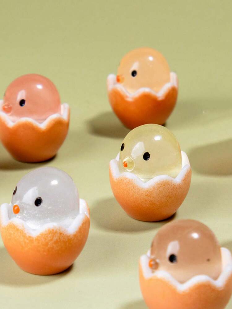 20 件装夜光破蛋树脂 DIY 夜光汽车装饰微型饰品，颜色随机 - 彩色 - 查看 9