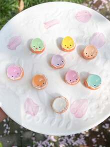 20 件装夜光破蛋树脂 DIY 夜光汽车装饰微型饰品，颜色随机 - 彩色 - 查看 1