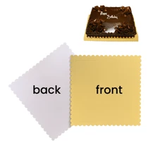 10 件蛋糕纸板，方形金色烘焙板，扇贝边缘防油蛋糕板 - 加厚底座蛋糕板，适用于婚礼生日蛋糕装饰用品，披萨底座蛋糕盘配件 - 金色 - 查看 3