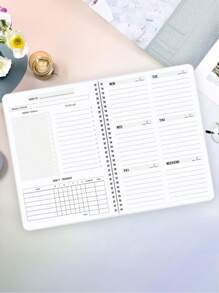 Trees Undated Weekly Planner Notebook, Daily Schedule, Spiral Bound, Goal Setting, Habit Tracker, Essential For Women Back To School - Black - View 6