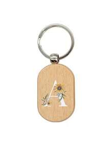 1 件雏菊字母 A-Z 图案木质钥匙扣、首字母木质吊坠、可雕刻的创意小礼物、包包吊坠、木质标签、钥匙扣、戒指、雕刻空白木板、DIY 配件 - 杏色 - 查看 15