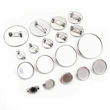10 piezas, tamaño interno de 8-30 mm, base en blanco para broche de acero inoxidable 304, ajuste de cabujón, accesorios para hacer joyas DIY