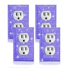 4 Pcs Outlet Covers Shiny Silver Rhinestones Wall Plate 1 Gang Toggle Light Switch Cover Decorative Durable Switch Covers - Rhinestones Wall Plates - View 28