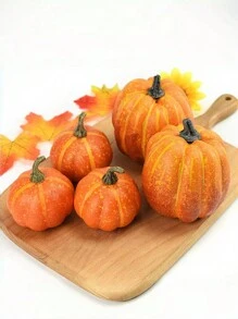 Artificial Pumpkins, Pumpkin Decorations, Halloween Fall Autumn Decor, Fake Pumpkin, For Thanksgiving Table Centerpiece Mantle Kitchen Wedding Friends Giving Party Home Decor Best Gifts Birthday Halloween Decor Room Decor - Orange - View 11