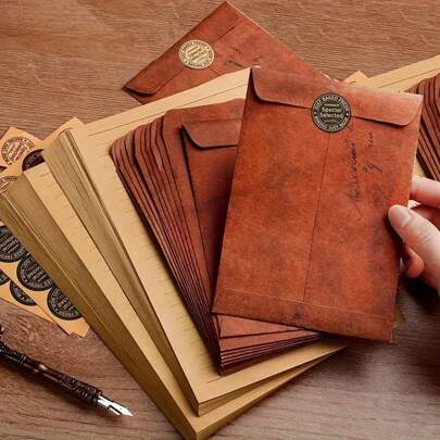 Vintage Kraft Paper Envelopes -For Wedding Invitations, Party Invitations, Letter Paper, Card Bags, Wages Letter Pads, And Office Supplies