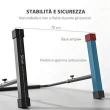 Sportnow Set 2 Barre per Dip Regolabile su 4 Altezze con Maniglie Antiscivolo, Push Up Bar in Acciaio, 70x50x80-105 cm, Nero - nero - Visualizzare 5
