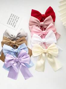 Ensemble de 9 pièces Pince à cheveux avec nœud ruban de couleur unie, pince à cheveux avec nœud satin de style doux, pince à cheveux pour l'arrière de la tête, pince à cheveux pour queue de cheval, pince pour le haut de la tête, pince à cheveux crocodile, style saisonnier, accessoires pour cheveux Saint-Valentin en cadeau pour couple
