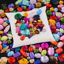 100pcs Sewing Acrylic Rhinestones Mixed Shapes Sew On 2-Hole Crystal Diamante Decoration For Clothing - Multicolor - View 2