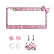 1pc/2pcs Stylish Shiny Butterfly License Plate Frames Upgrade Your Car - Great For Women And Girls!