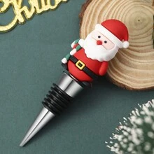1 pieza Tapón de vino, elementos navideños y de fiesta europea y americana, tapón de vino rojo, recipiente de vino, tapón sellador de vino, regalo creativo para boda, fiesta de cumpleaños, Navidad