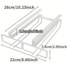 1 pieza Soporte para copas de vino - Estante para copas debajo del gabinete, soporte para almacenamiento de copas de vino, organizador de metal para bar y cocina - Multicolor - Ver 4