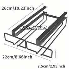 1 pieza Soporte para copas de vino - Estante para copas debajo del gabinete, soporte para almacenamiento de copas de vino, organizador de metal para bar y cocina - Multicolor - Ver 5