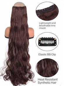 黑色超长波浪发 5 夹接发 马尾辫接发 适合女士 16 英寸至 36 英寸夹式接发 适合女士的各种场合 包括音乐节、派对、角色扮演、节日和所有季节