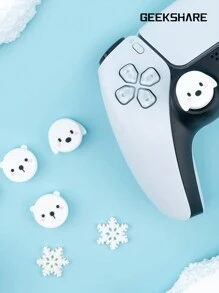 GeekShare 4 pièces Boutons de recouvrement de chien et d'ours compatibles avec Switch/Oled/Lite/PS4/PS5/Switch Pro