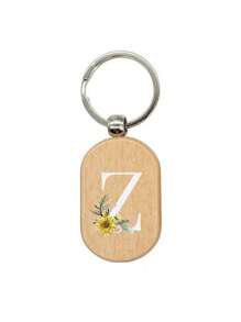 1 件雏菊字母 A-Z 图案木质钥匙扣、首字母木质吊坠、可雕刻的创意小礼物、包包吊坠、木质标签、钥匙扣、戒指、雕刻空白木板、DIY 配件 - 杏色 - 查看 23