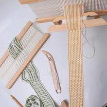 Accesorios de tejido DIY, dispositivos de tejido, lanzadera de tejido con mango de madera biselado, lanzadera de telar Inkle bien pulida - Talla única - Ver 2