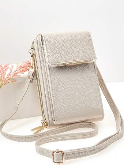 New Multifunctional Large Capacity Double Zipper Crossbody Bag, Fashion Minimalist Yet Delicate, Suitable For Casual, Vacation, And Dates
