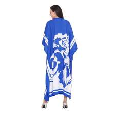 Gypsie Blu Plus Size Kaftan For Women Rose Print Dress - Màu xanh lam - Xem 5