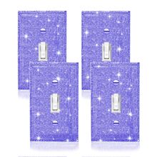 4 Pcs Outlet Covers Shiny Silver Rhinestones Wall Plate 1 Gang Toggle Light Switch Cover Decorative Durable Switch Covers - Rhinestones Wall Plates - View 30
