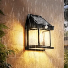 别墅家用阳台灯控壁灯庭院灯运动感应壁灯防水防雷电动庭院灯太阳能充电壁灯庭院灯 - 黑色 - 查看 10