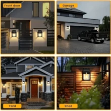 别墅家用阳台灯控壁灯庭院灯运动感应壁灯防水防雷电动庭院灯太阳能充电壁灯庭院灯 - 黑色 - 查看 9