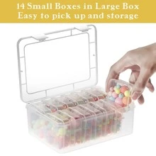 1pc Premium Organizer And Storage Container, 15pcs Beads Organizer Box With Lid, Portable Plastic Container Set, Transparent And Stackable - Clear - View 5