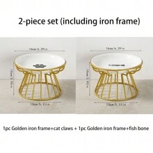 shuo ni mao yi 寵物陶瓷碗北歐貓碗高足陶瓷貓食碗小吃可預防頸椎病和翻轉貓食碗餵食托盤 - 彩色 - 查看 22