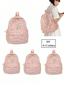 1 New Large Capacity Leisure Multifunctional Love Letter Zipper Boy's And Girl's Backpack, Suitable For Back To School Season, Suitable For High School And College Students, Suitable For Daily Use During Outdoor Sports And Travel. - Backpack Small Size Letter 5.5 - View 1