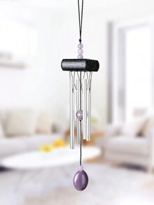 1pc Wood & Metal Wind Chime Hanging Decor, Home Ornament, Gift, Car Decor - Multicolor - View 9