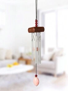 1pc Wood & Metal Wind Chime Hanging Decor, Home Ornament, Gift, Car Decor - Multicolor - View 10