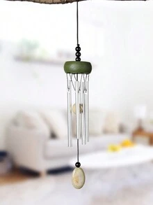 1pc Wood & Metal Wind Chime Hanging Decor, Home Ornament, Gift, Car Decor - Multicolor - View 6