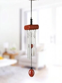 1pc Wood & Metal Wind Chime Hanging Decor, Home Ornament, Gift, Car Decor - Multicolor - View 11