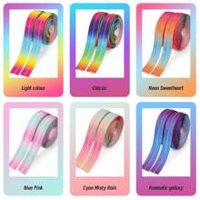 1set=4.5m Zipper + 10pcs Zipper Pulls + 20pcs Zipper Stops + 10pcs Bottom Stops, 5# Colorful Gradient Nylon Zipper, Unique Gradient Design, Multi-Styles Available For Garment, Bags, DIY Crafts