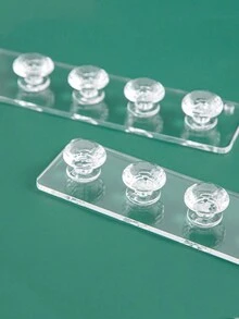 1 pieza Organizador de joyas con soporte para collares, pulseras, pendientes y anillos con estante de exhibición montado en la pared transparente/rosa para tocador, gabinete de espejo - transparente - Ver 5