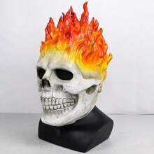 Halloween Decoration Halloween Ghost Rider Mask Skull Face Horror Costume Skeleton Adult Latex Full Head Props, Red - Multicolor - View 5