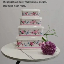 4pcs Rectangular Food Storage Containers Set For Refrigerator & Microwave, Reusable Containers For Storing Vegetables, Fruits, Spices, Butter Etc.