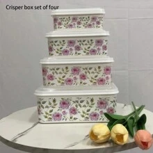 4pcs Rectangular Food Storage Containers Set For Refrigerator & Microwave, Reusable Containers For Storing Vegetables, Fruits, Spices, Butter Etc.